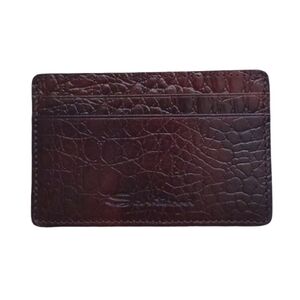 SANTONI New Men's Genuine Leather Brown Wallet Card Holder Case